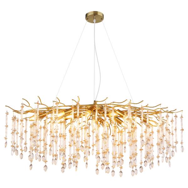 Suspension Gloria Type C Verre cristallin / Acier - 12-flammes