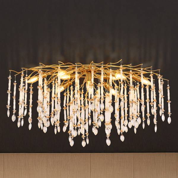 Plafondlamp Gloria type B kristalglas/ijzer - 10-lichts