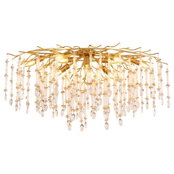 Plafondlamp Gloria type B kristalglas/ijzer - 10-lichts