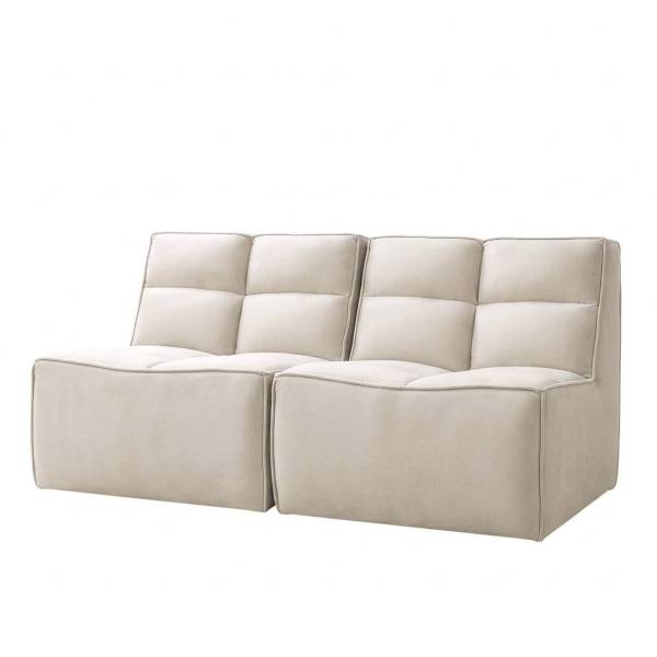 Modulares 2-Sitzer Sofa JUNEE offen Beige - Samt