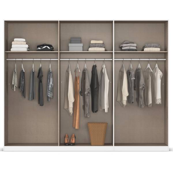 Drehtürenschrank Skyla Typ A Grauspiegel - Kaschmir - 271 x 210 cm - Basic