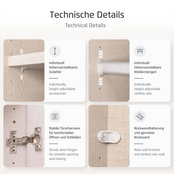 Drehtürenschrank Skyla Typ A Grauspiegel - Kaschmir - 271 x 210 cm - Basic