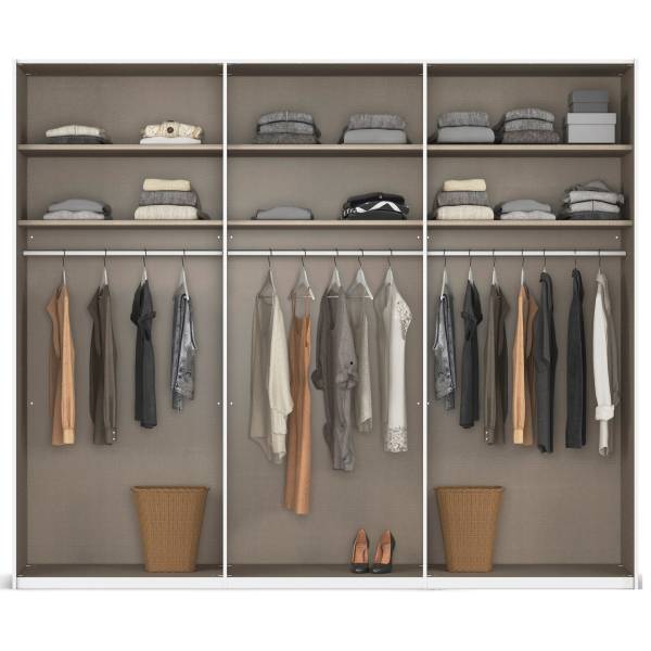 Drehtürenschrank Skyla Typ A Grauspiegel - Kaschmir - 271 x 229 cm - Basic