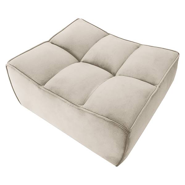 Modulares Ecksofa JUNEE mit Hocker Set C Beige - Samt