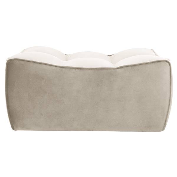 Modulares Ecksofa JUNEE mit Hocker Set C Beige - Samt