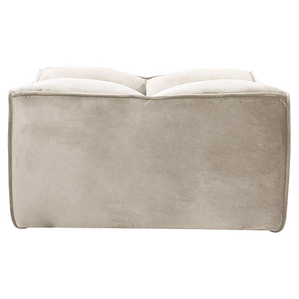 Modulares Ecksofa JUNEE mit Hocker Set C Beige - Samt