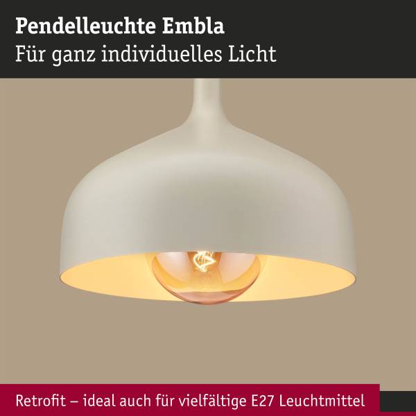 Pendelleuchte Embla Aluminium - 1-flammig - Beige