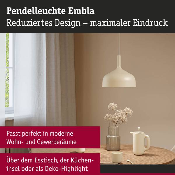 Pendelleuchte Embla Aluminium - 1-flammig - Beige