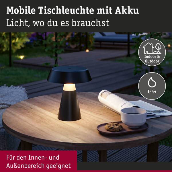 Tischleuchte Lirox Polycarbonat - 1-flammig - Schwarz