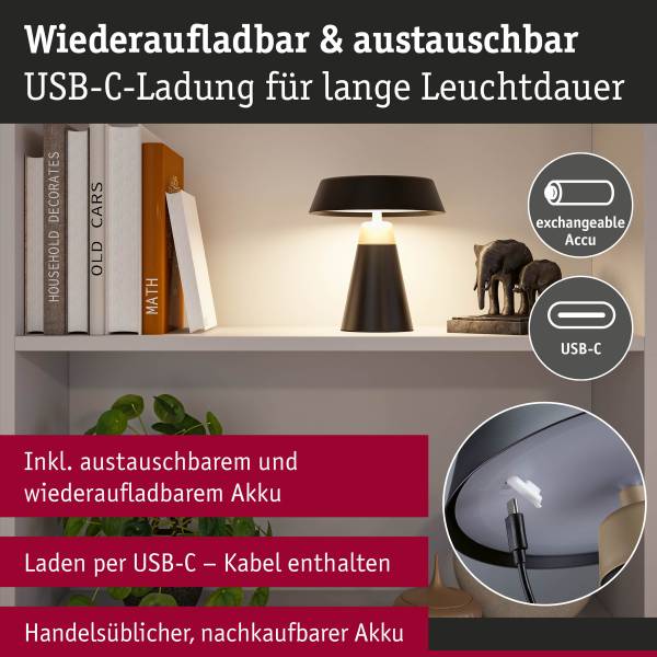 Tischleuchte Lirox Polycarbonat - 1-flammig - Schwarz