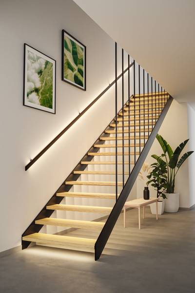 LED-Treppenseitenstreifen 71222 Kupfer / Polycarbonat  - Weiß