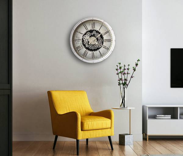 Wanduhr Lorena Klarglas / Acrylglas - Weiß
