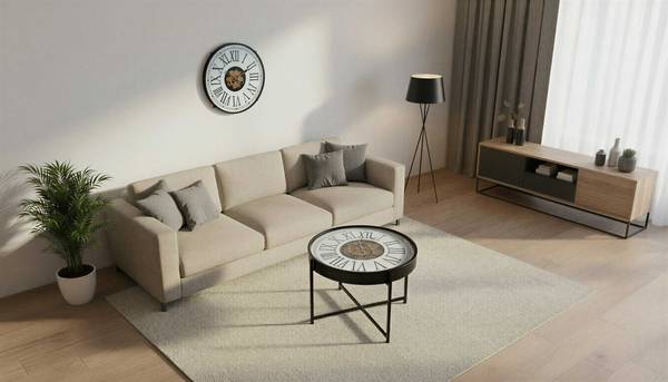 Couchtisch Ivana Typ C Spiegelglas / Eisen - Schwarz