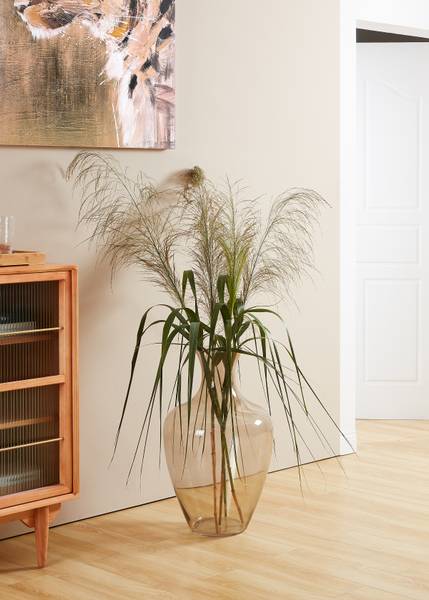 Vase Longkali Type A Verre satiné - Marron / Transparent