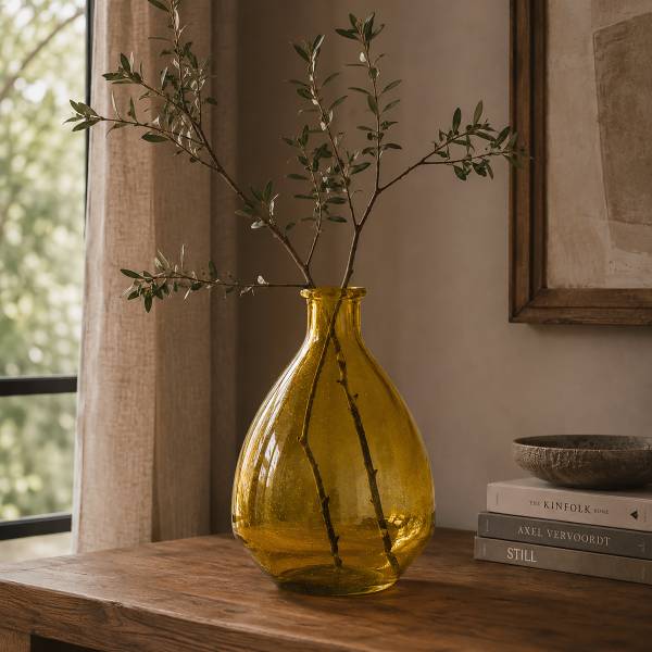 Vase Padada Typ A satiniertes Glas - Gelb