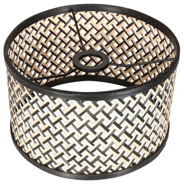 Stehleuchte Noor Typ C Aluminium / Rattan- 1-flammig