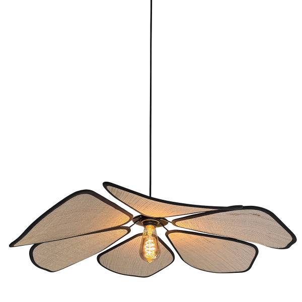 Pendelleuchte LumaFlora Aluminium /  Leinen - 1-flammig