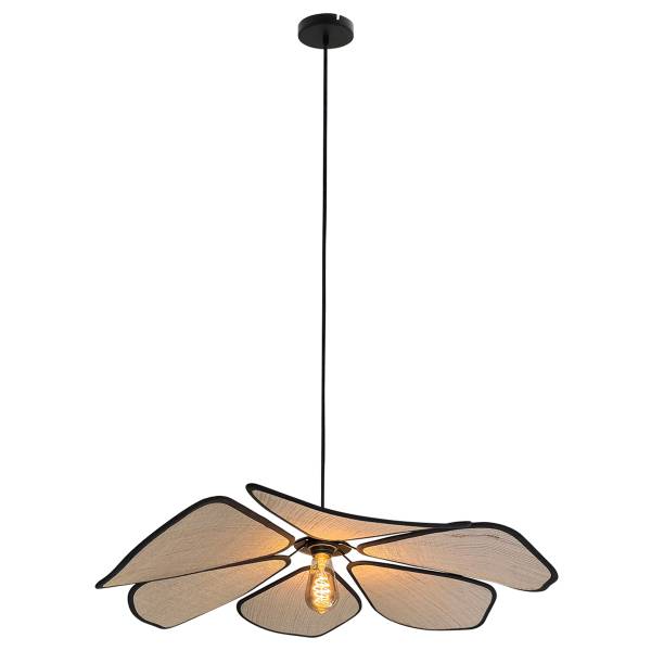 Pendelleuchte LumaFlora Aluminium /  Leinen - 1-flammig