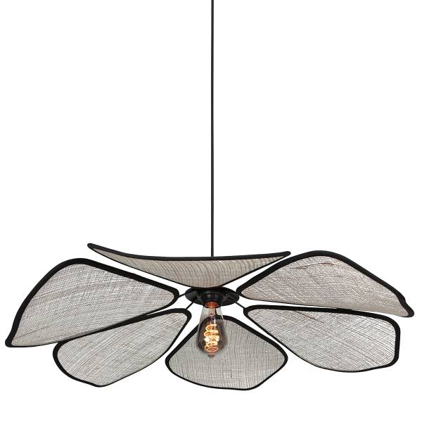 Pendelleuchte LumaFlora Aluminium /  Leinen - 1-flammig