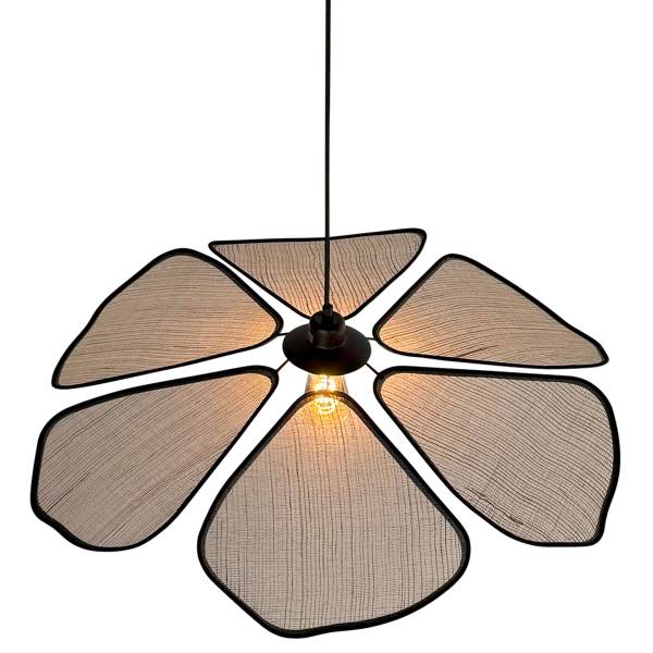 Pendelleuchte LumaFlora Aluminium /  Leinen - 1-flammig