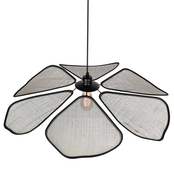 Pendelleuchte LumaFlora Aluminium /  Leinen - 1-flammig
