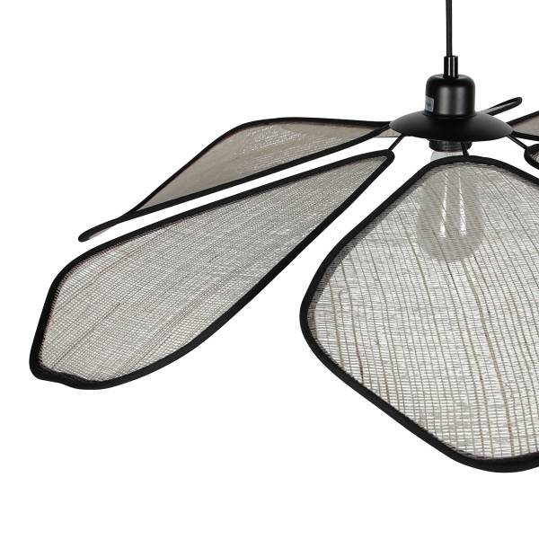 Pendelleuchte LumaFlora Aluminium /  Leinen - 1-flammig