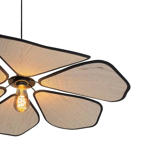 Pendelleuchte LumaFlora Aluminium /  Leinen - 1-flammig