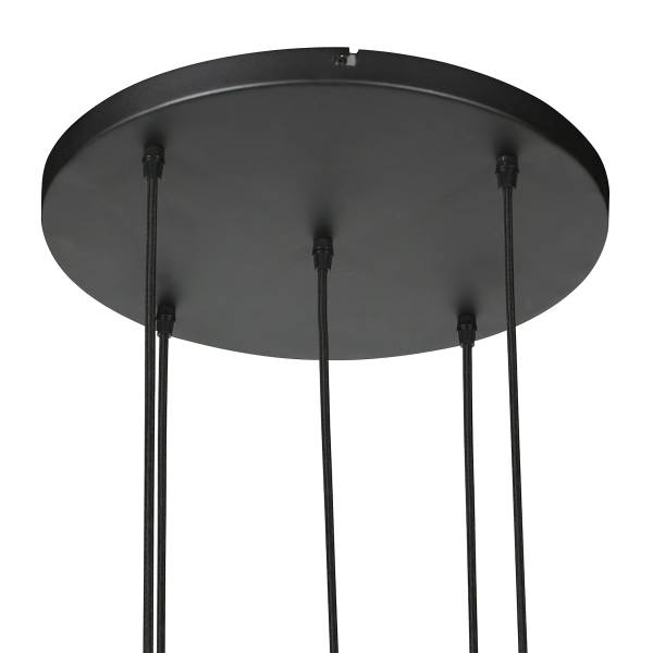 Pendelleuchte HaloSwap Aluminium / Farbglas - 5-flammig