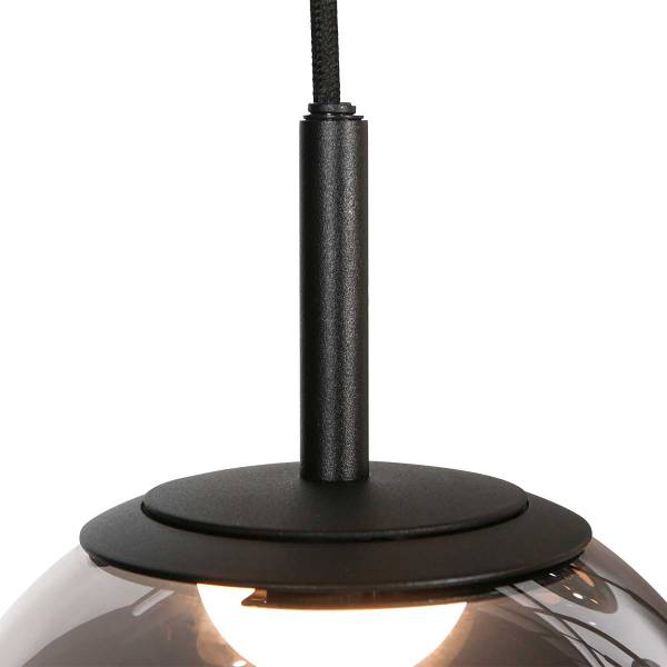 Pendelleuchte Bollique Typ B Eisen / Rauchglas - 12-flammig