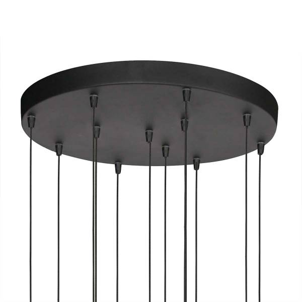 Pendelleuchte Bollique Typ B Eisen / Rauchglas - 12-flammig