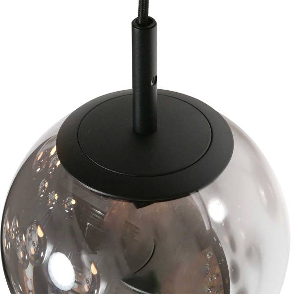 Pendelleuchte Bollique Typ B Eisen / Rauchglas - 12-flammig