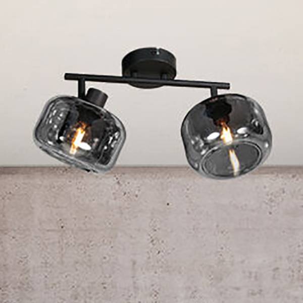 Deckenleuchte Tenebris Typ B Aluminium / Klarglas - 2-flammig
