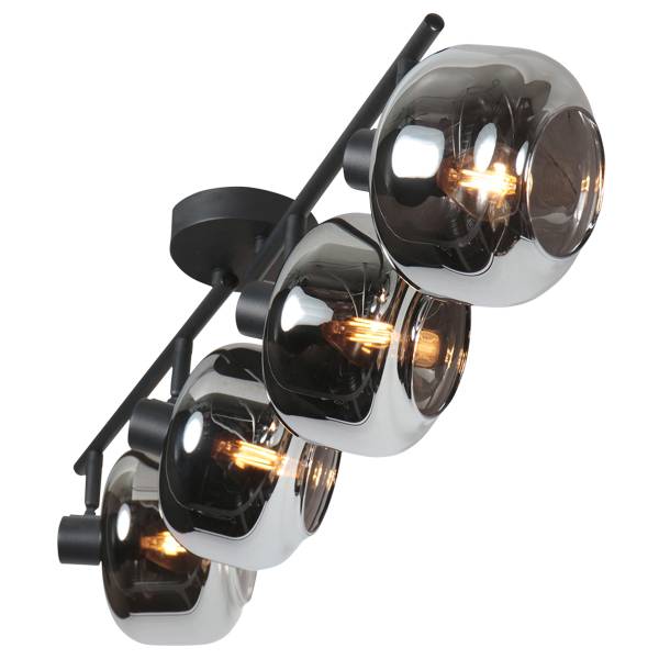 Deckenleuchte Tenebris Typ D Aluminium / Klarglas - 4-flammig