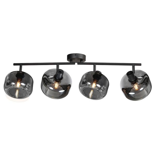 Deckenleuchte Tenebris Typ D Aluminium / Klarglas - 4-flammig