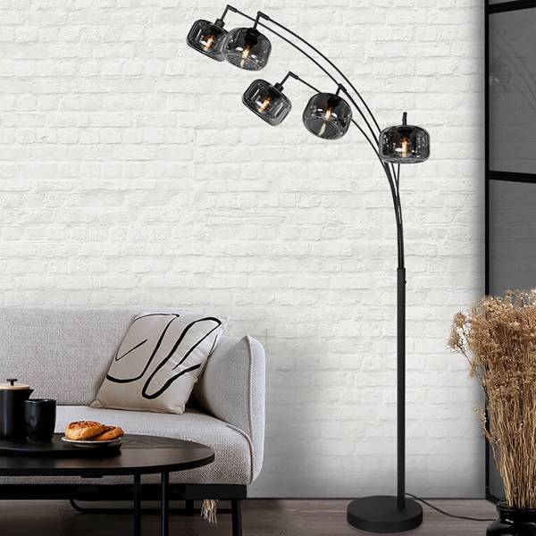 Stehleuchte Tenebris Typ B Aluminium / Klarglas - 5-flammig