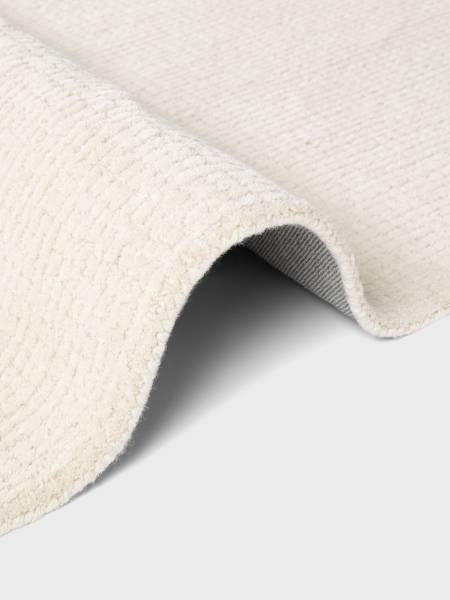 Wollteppich Eloise rund Wolle / Baumwolle - Creme - Durchmesser: 160 cm