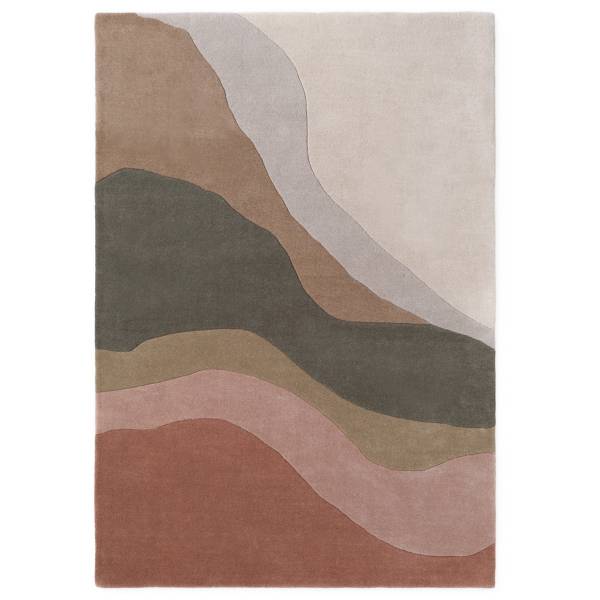 Wollteppich Flood Wolle / Baumwolle - Mehrfarbig - 120 x 170 cm