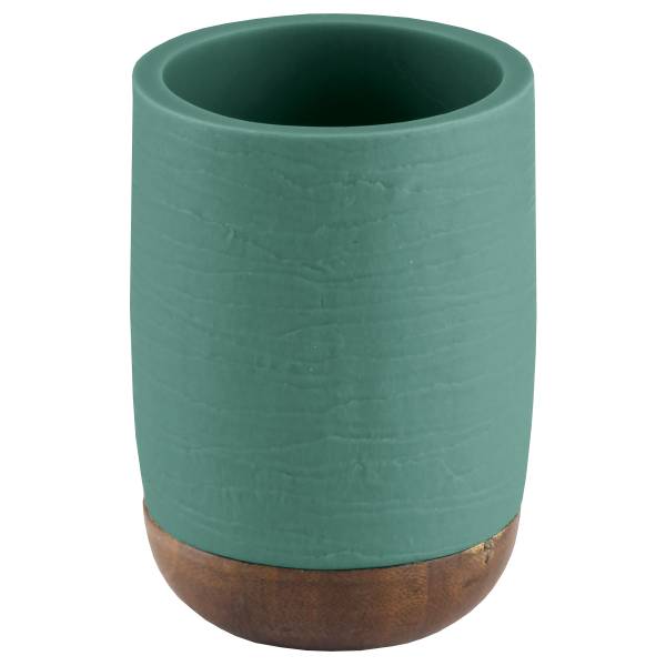 Zahnputzbecher Harper Polyresin / Bambus - Petrol