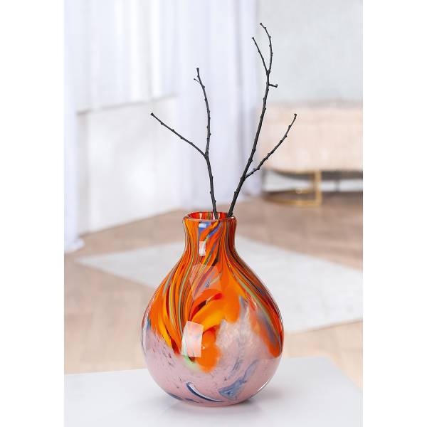 Vase Dream Farbglas - Orange / Mehrfarbig - Höhe: 24 cm