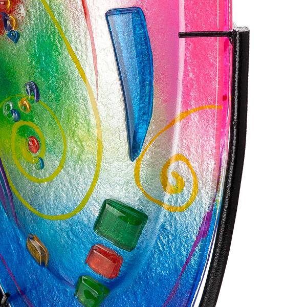 Vase Cool Farbglas / Eisen - Mehrfarbig / Schwarz
