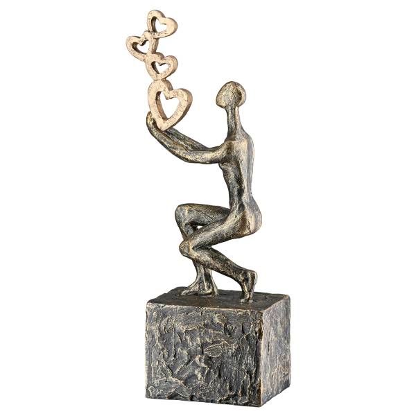 Figur Flying Hearts Kunstharz - Bronze