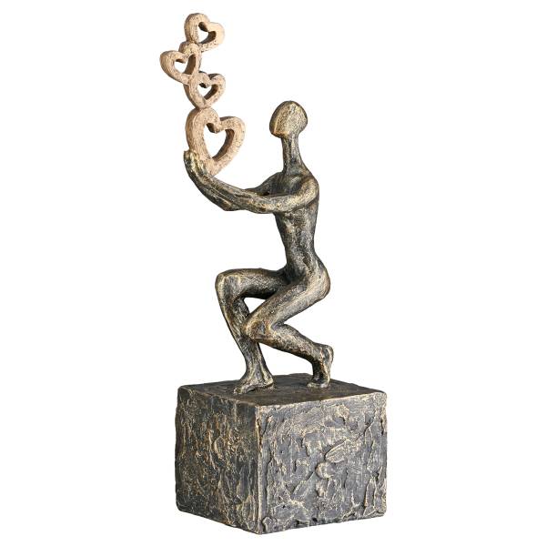 Figur Flying Hearts Kunstharz - Bronze