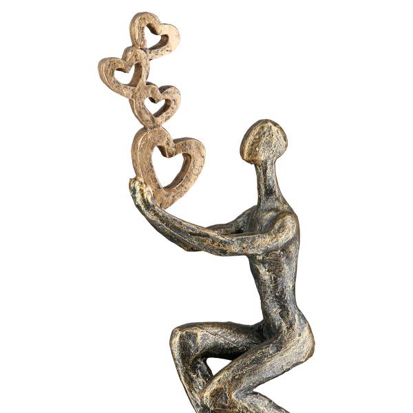Figur Flying Hearts Kunstharz - Bronze