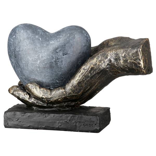 Objekt Heart in your Hand Kunstharz - Bronze