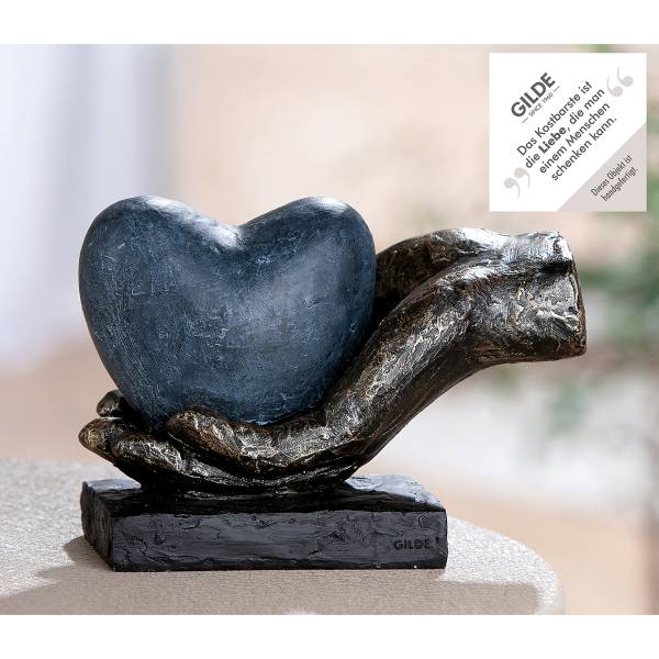 Objekt Heart in your Hand Kunstharz - Bronze