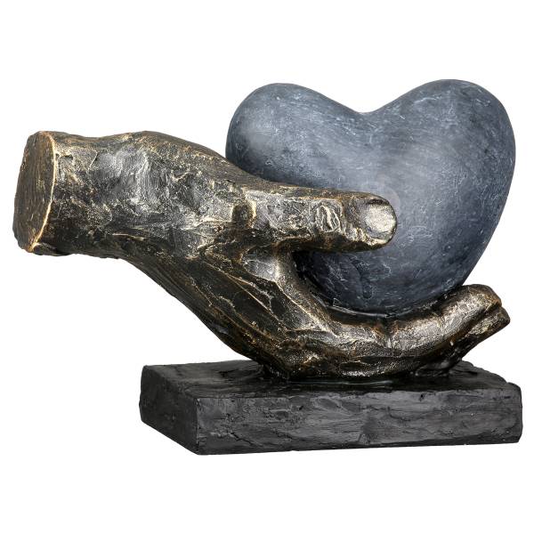 Objekt Heart in your Hand Kunstharz - Bronze