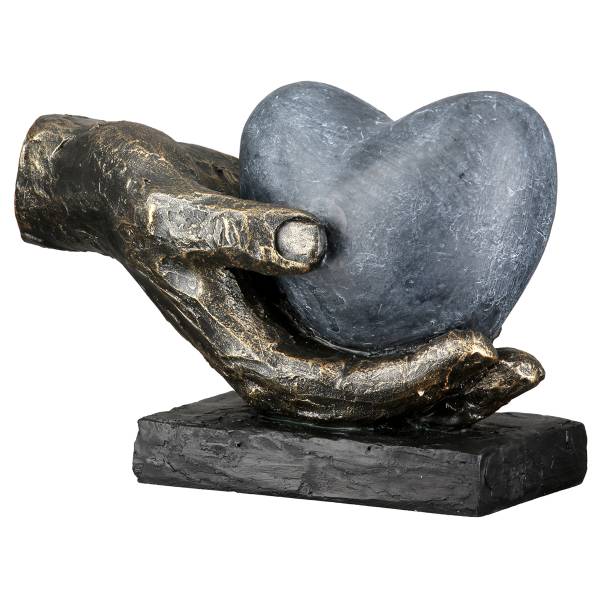 Objekt Heart in your Hand Kunstharz - Bronze
