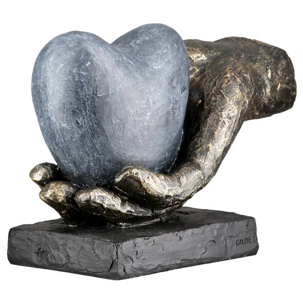 Objekt Heart in your Hand Kunstharz - Bronze
