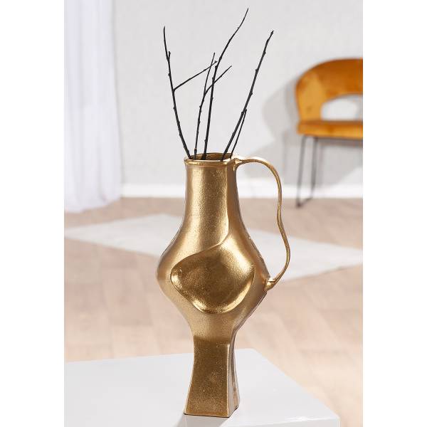 Vase Antigua bauchig Aluminium - Gold