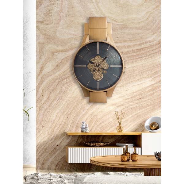Wanduhr Timing Eisen - Kupfer / Schwarz